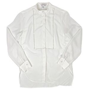 3.1 Phillip Lim Women’s Top Button Down Size XS White Blouse Mock Neck Shirt